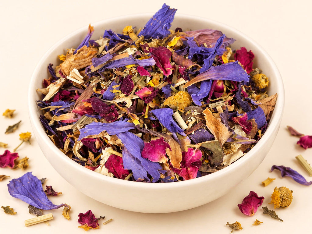 Pharaoh's Sacred Herbal Tea Blend | Blue, White, Sacred Lotus | Chamomile | Passion Flower | Damiana