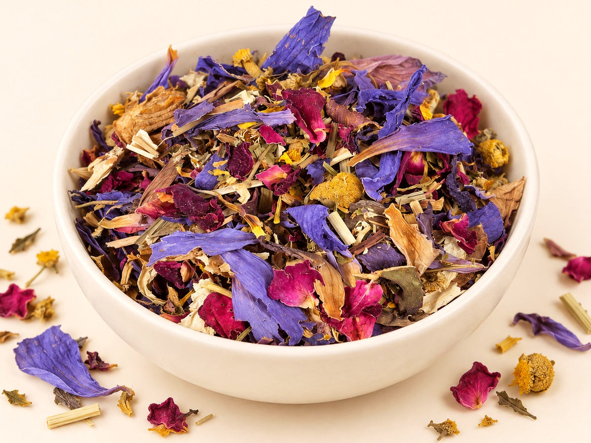 Pharaoh's Sacred Herbal Tea Blend | Blue, White, Sacred Lotus | Chamomile | Passion Flower | Damiana