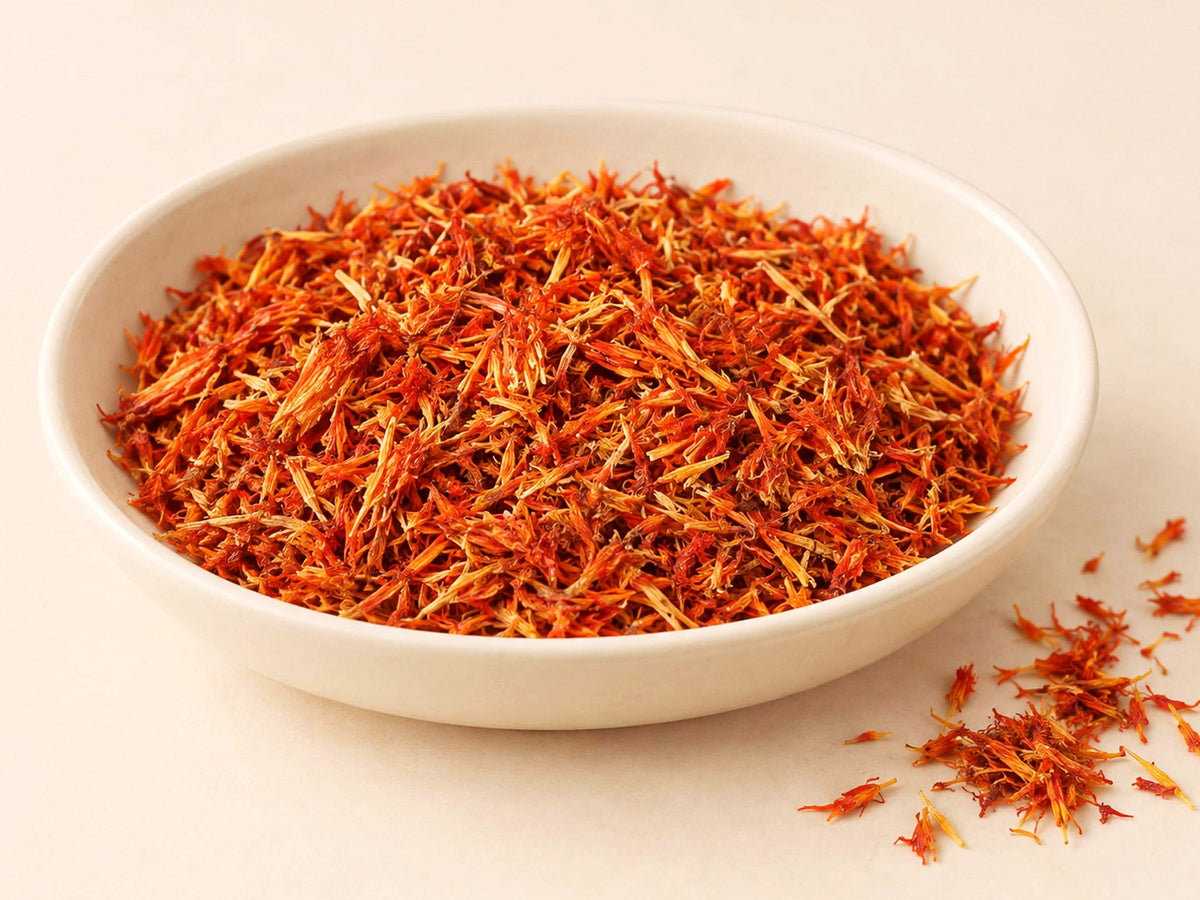 Safflower Herb | Carthamus tinctorius | Cut & Sifted Botanical | Wild Crafted