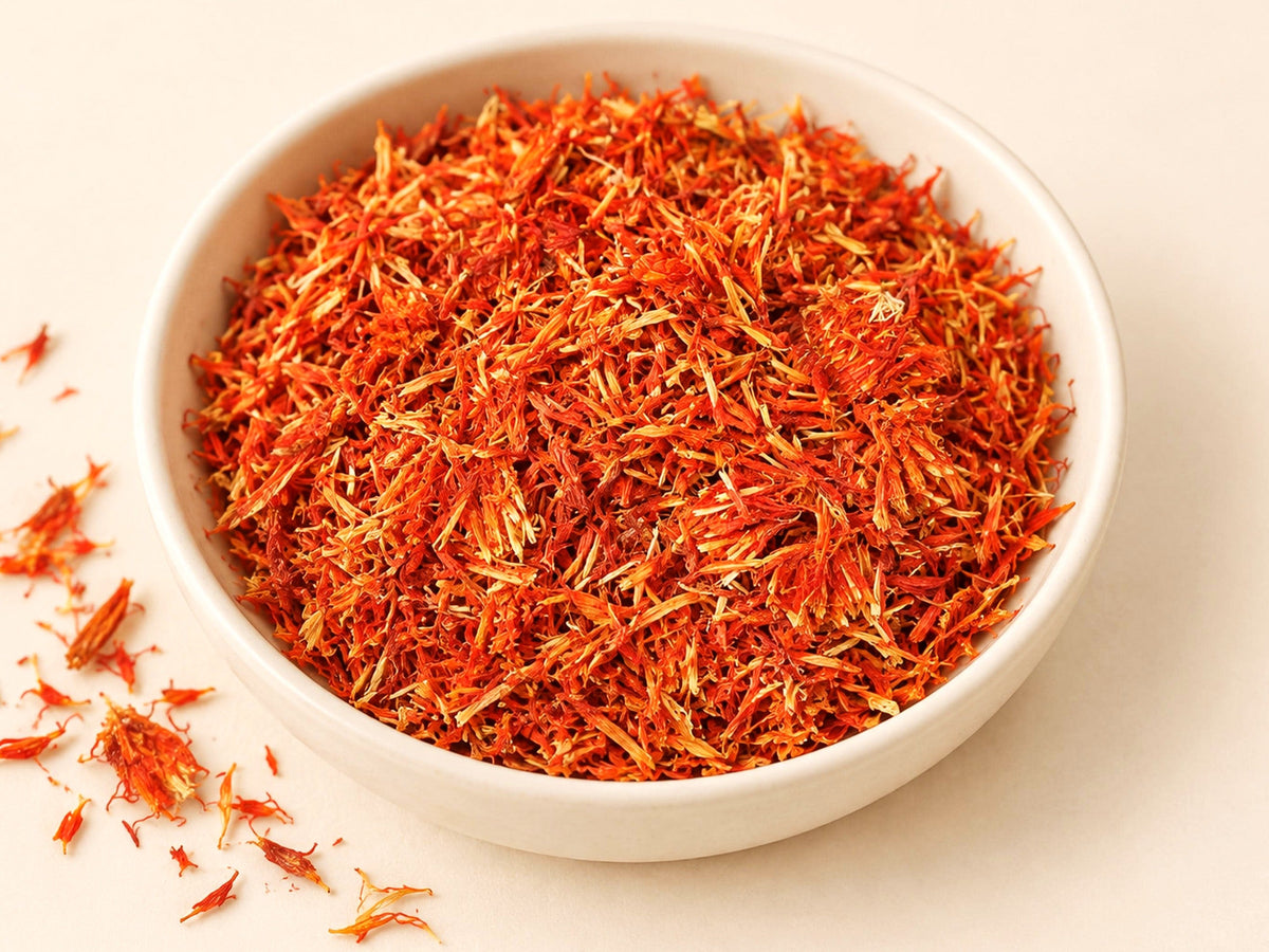 Safflower Herb | Carthamus tinctorius | Cut & Sifted Botanical | Wild Crafted