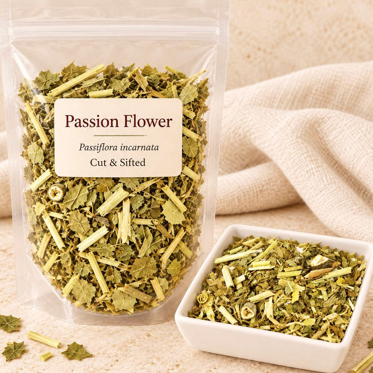 Passion Flower Cut & Sifted | Passiflora Incarnata | Dried Herb | Botanical Wildcrafted Tea