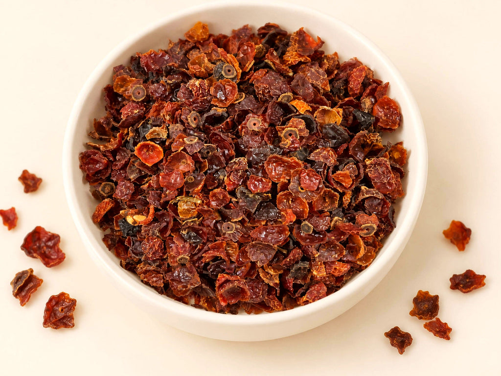 Rose Hips Seedless | Rosa canina | Cut & Sifted Fruit | Botanical Tea Ingredient | Wild Crafted