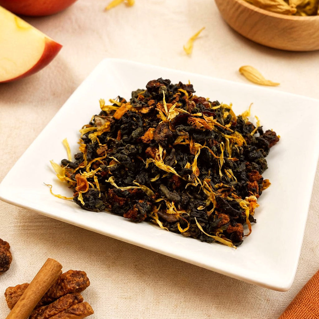 Apple Cinnamon Gunpowder Green Tea | Fall Mist | Loose Leaf Tea Blend