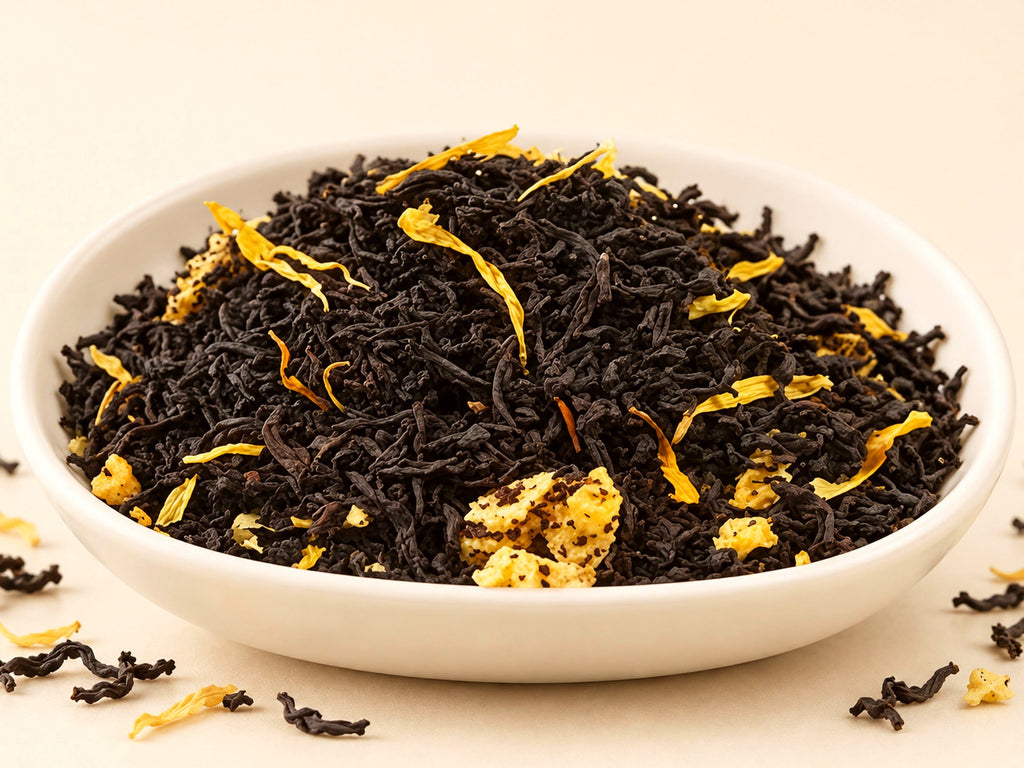 Tropical Mango Ceylon Black Tea | Marigold Flowers | Fruit Flavored Loose Leaf Tea