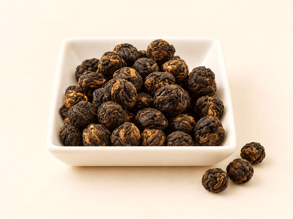 Black Dragon Pearl Tea | Yunnan Hand-Rolled Loose Leaf Tea