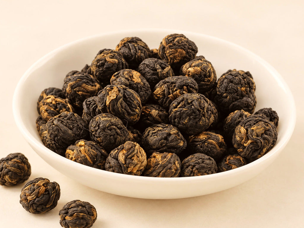 Black Dragon Pearl Tea | Yunnan Hand-Rolled Loose Leaf Tea