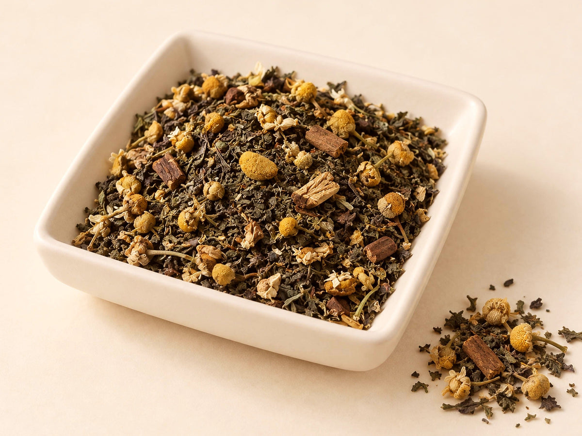 Afternoon Comfort Herbal Tea | Peppermint, Chamomile, Licorice Root & Cinnamon | Loose Leaf Botanical Tea Blend