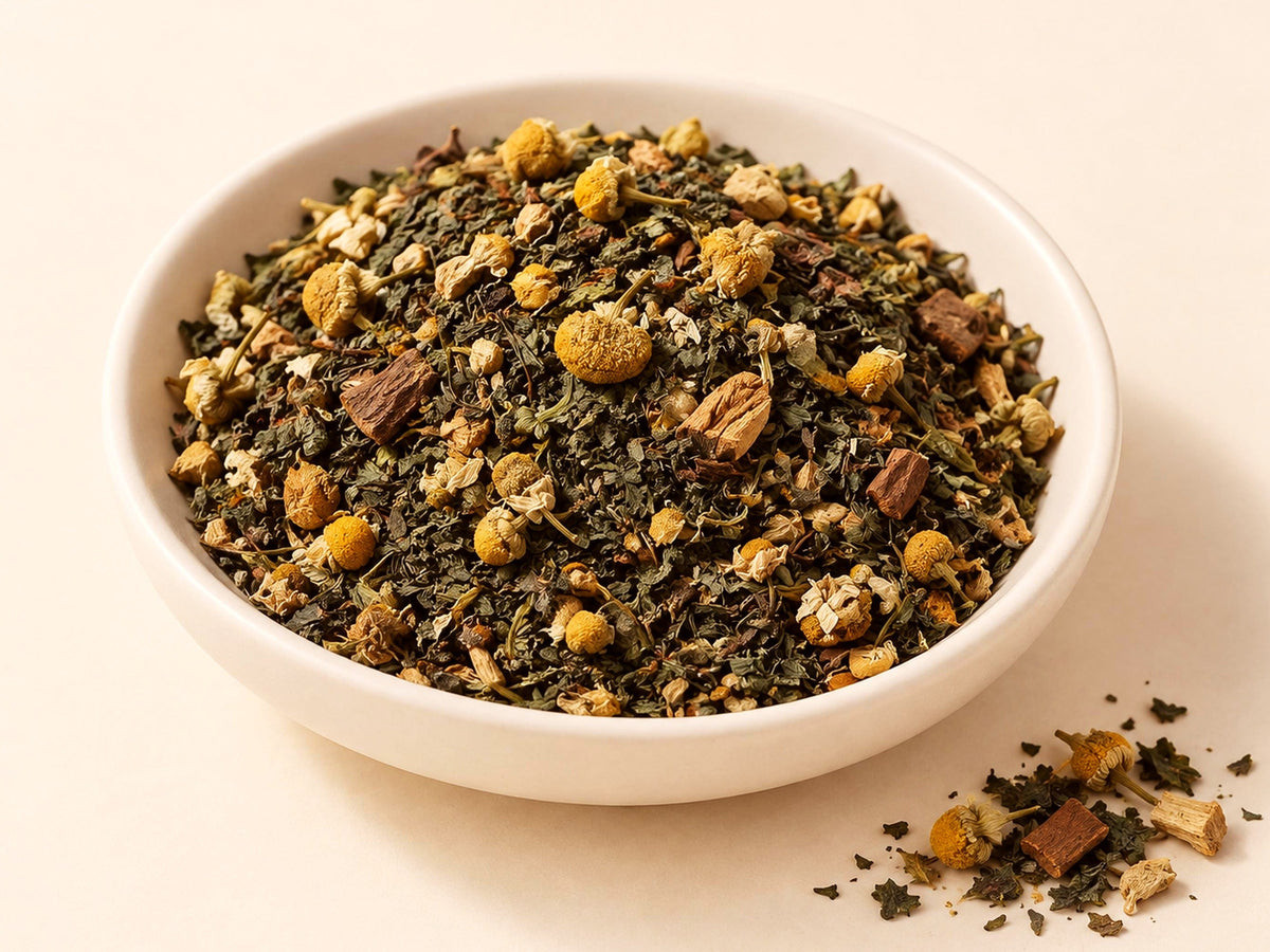 Afternoon Comfort Herbal Tea | Peppermint, Chamomile, Licorice Root & Cinnamon | Loose Leaf Botanical Tea Blend