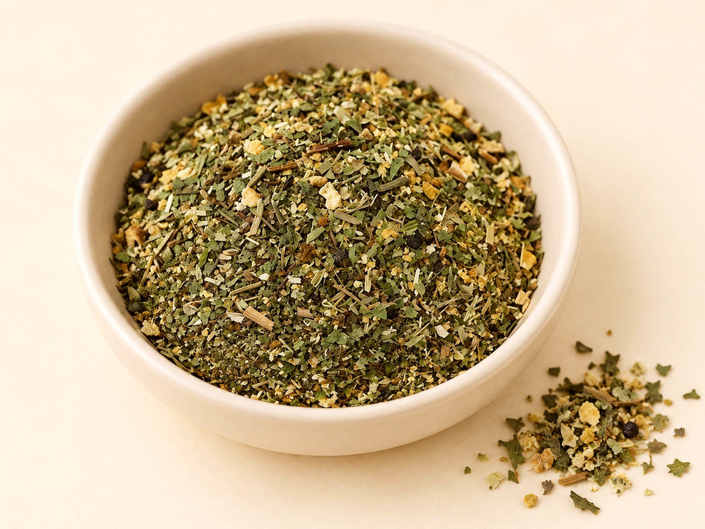Stay Bright Herbal Tea | Elderberry Echinacea Elderflower Ginger | Wild Crafted Loose Leaf Blend