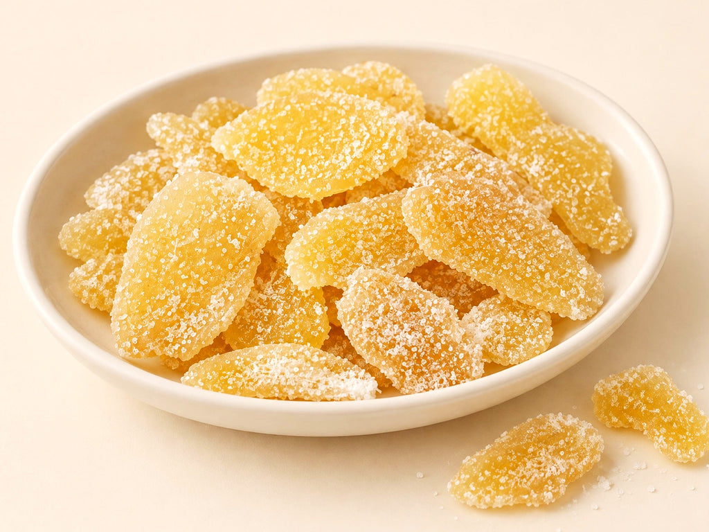Crystallized Ginger | Zingiber officinale | Sweet Dried Ginger Pieces