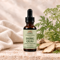 Awaken Herbs Dong Quai tincture bottle with botanical styling