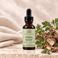 Awaken Herbs Osha Root tincture bottle with botanical styling